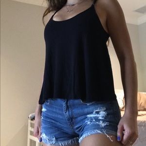 ☀️fun black tank top with cute back design☀️